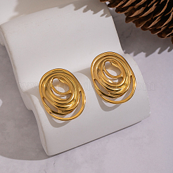 Серьги-гвоздики спиральной овальной формы из нержавеющей стали 304&nbsp;SU9252