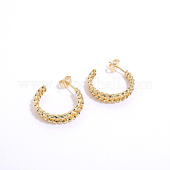 Модные латунные витые серьги-гвоздики в форме буквы С&nbsp;VL8084