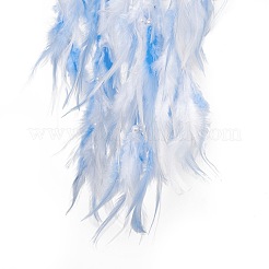 Сплетенная паутина/сетка из железной и латунной проволоки с подвесными украшениями из перьев&nbsp;AJEW-B017-29