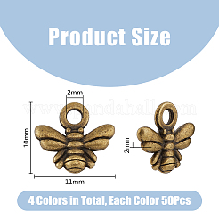 200 шт. 4-х цветные подвески в тибетском стиле TIBEP-DC0001-04