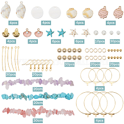 Набор для самостоятельного изготовления подвесных сережек из натуральных и синтетических смешанных драгоценных камней&nbsp;DIY-SC0024-34