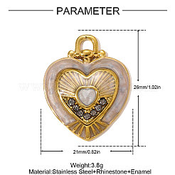 Подвески из нержавеющей стали 304 со стразами&nbsp;STAS-OY009-50G