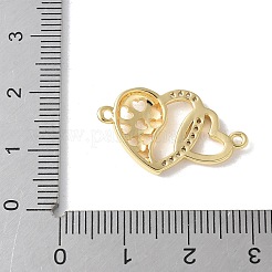 Подвески-сердечки с микропаве из латуни и кубическим цирконием KK-A252-28G-03