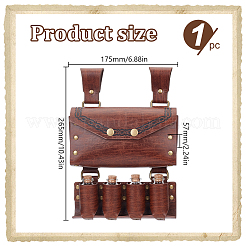Сумка на пояс из искусственной кожи с 4 пробковой стеклянной бутылкой&nbsp;AJEW-WH0678-31B
