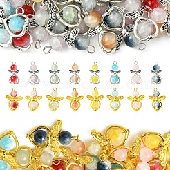 40 шт. подвески из двухцветного золотистого сплава из стекла PALLOY-FS00025