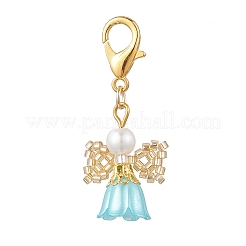 Подвесные украшения в виде ангелов из стеклянных семян и акрила HJEW-MZ00391