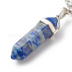 Пуля из натуральных смешанных драгоценных камней и сплавов сердце с брелками в виде крыльев KEYC-JKC00361