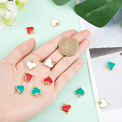 12 шт. 3-х цветные подвески из настоящей латуни с покрытием из 18-каратного золота&nbsp;KK-CA0001-39G