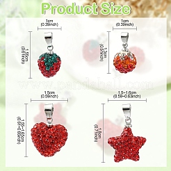 4шт 4 стиля подвески из полимерной глины со стразами&nbsp;FIND-YW0005-97