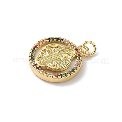 Латунь микропаве фианиты с подвесками-ракушками&nbsp;KK-Z115-04G-03