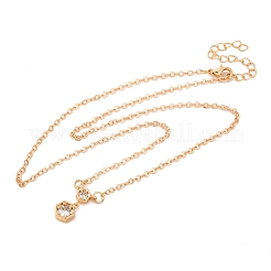 Ожерелья с шестигранной подвеской из латуни&nbsp;NJEW-U006-02C-KCG