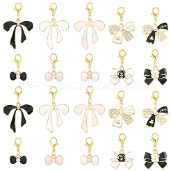 20 шт. 10 стиля подвесных украшений из эмалевого сплава в виде банта&nbsp;HJEW-YW00264