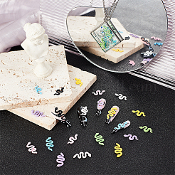 28 шт. 14-х видов змеиных кабошонов из цинкового сплава MRMJ-AR0001-17