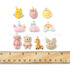 10шт 10 стиля непрозрачные подвески из смолы RESI-FS0001-31