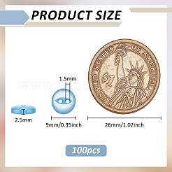 100 шт. пуговицы из смолы с 2 отверстиями&nbsp;RESI-FG0001-13A