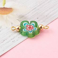 Соединители стеклянных линков millefiori ручной работы&nbsp;PALLOY-JF00733