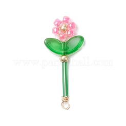 Подвески-цветы из стеклянных бусинок&nbsp;PALLOY-MZ00668