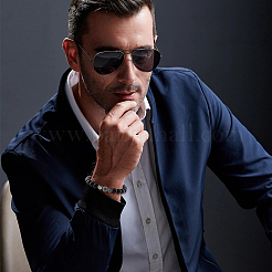 3 комплект из 3-х видов браслетов из натуральных и синтетических смешанных драгоценных камней и стеклянных круглых бусин&nbsp;BJEW-FI0001-39