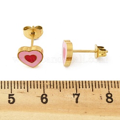 Серьги-гвоздики из нержавеющей стали 304 с эмалью STAS-E502-01G-03