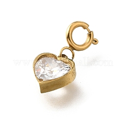 Подвеска в форме сердца из нержавеющей стали 304 со стразами STAS-H202-39G