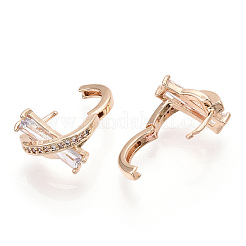 Серьги-кольца из латуни с микропаве из кубического циркония EJEW-P238-09KCG