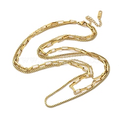 Женские однослойные ожерелья из нержавеющей стали 304 NJEW-C084-03G