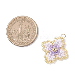 Подвески ручной работы из стеклянного бисера с узором в виде четырехлистника&nbsp;PALLOY-MZ00965-02