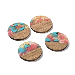 Подвески из прозрачной смолы и ореха&nbsp;RESI-N025-045D