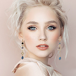 4 комплект из 4-х висячих серег из сплава и серег-гвоздиков EJEW-AN0004-88