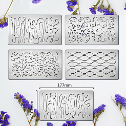 4шт 4 стиля стальных трафаретов для резки DIY-BC0004-20