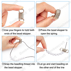 20 шт. 2 стиля мини-пружинных зажимов из нержавеющей стали 304 для изготовления бисерных украшений STAS-BBC0004-59