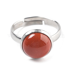 Полукруглые перстни из натуральной красной яшмы RJEW-M062-01P-41