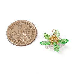 Стекло с круглыми ракушечными жемчужинами и акриловыми подвесками и латунными бусинами&nbsp;PALLOY-MZ00646-05