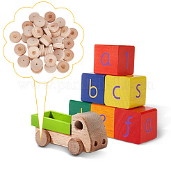 36 шт. незаконченные деревянные колеса игрушки AJEW-DR0001-53