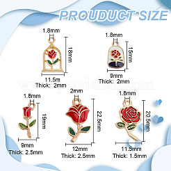 50шт 5 стиля подвески из сплава с эмалью&nbsp;ENAM-DR0001-07
