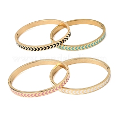 Эмалированные браслеты на шарнирах из нержавеющей стали 304&nbsp;BJEW-D408-35G