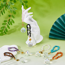 7 шт. бусины из натуральных и синтетических драгоценных камней для украшения автомобиля&nbsp;HJEW-FH00230