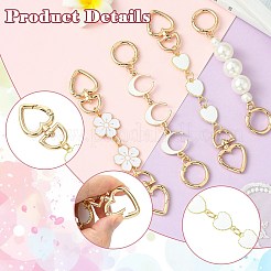 5 шт. 5 стиля сплава белые эмалевые удлинительные цепи для сумок FIND-CJ0004-46