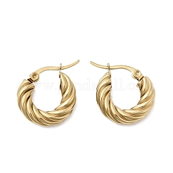 Серьги-кольца из нержавеющей стали 304 с закрученными кольцами&nbsp;EJEW-Z146-01G-01