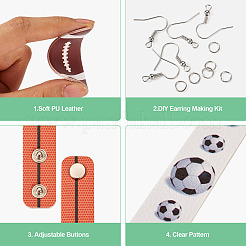 Набор для самостоятельного изготовления браслета и сережек в спортивной тематике&nbsp;DIY-TA0005-86