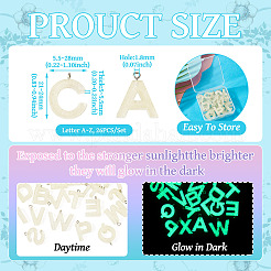 26 шт. 26-х стилевые подвески из светящейся смолы RESI-TA0003-68A