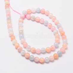 Круглый природных Morganite шарик нити G-L425-30-6mm