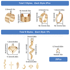 Набор для самостоятельного изготовления кольца-манжеты из нержавеющей стали в виде сердца&nbsp;DIY-SC0026-11G