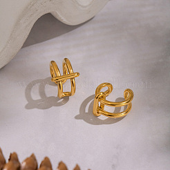 Двухслойные серьги-каффы С-образной формы из нержавеющей стали 304&nbsp;XP0910