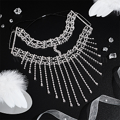 Маска для глаз с кисточками из цепочек из сплава страз для женщин AJEW-WH0258-810S