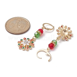 8 пара стеклянных сережек с подвесками в двух стилях EJEW-JE05286