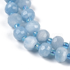 Природные окрашенные белого нефрита нитей бисера G-H057-A22-15