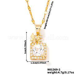 Элегантные блестящие латунные подвески в виде бабочки из кубического циркония с прозрачным флаконом духов для женщин WV1261-2