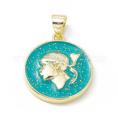 Подвески из латуни с эмалью в стойку KK-B065-04G-03-1