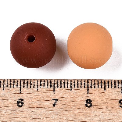 Прорезиненные бусины с имитацией силикона и акрила MACR-T048-01A-04-1